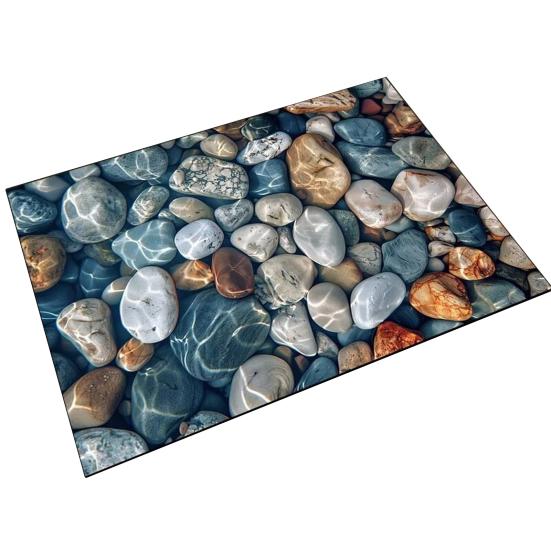 Golvmatta Halkfri Badrumsmatta med Grov Yta Gummiprickar på Baksidan Mjuk Beröring Diatomitlera Snabbtorkande Dräneringshål Badrumsmatta