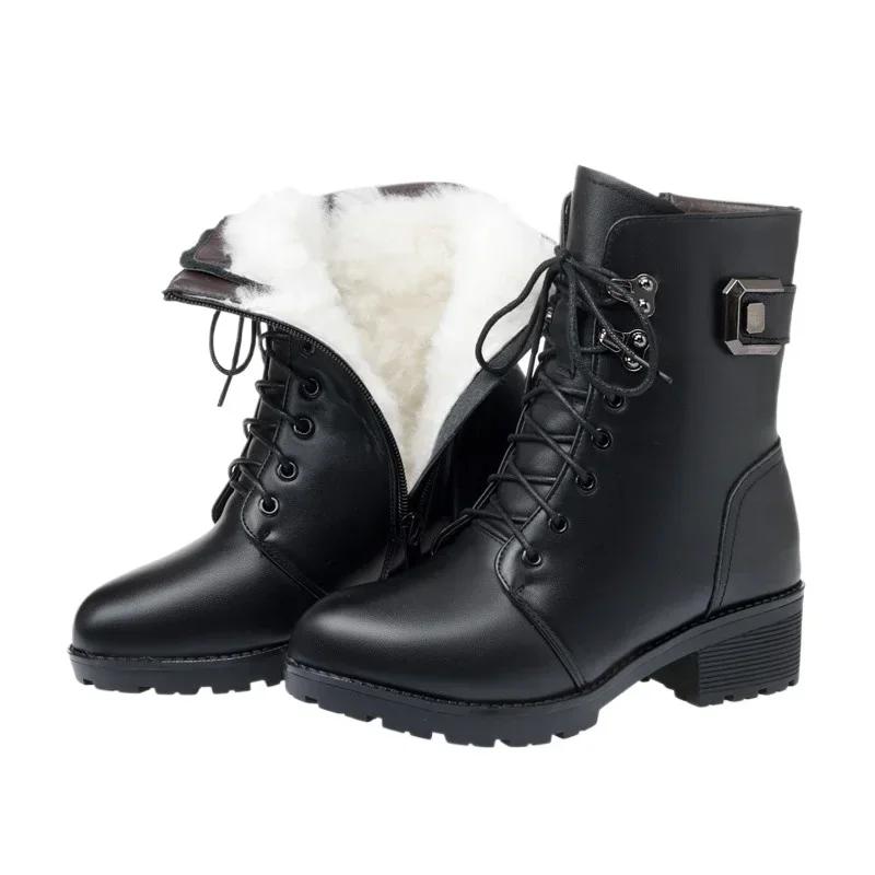 

Fashion Ankle Boots Women Winter New Wool Warm Non-slip Ladies Boots Large Size 41 42 43 Winter Snow Boots Platform Shoes 35