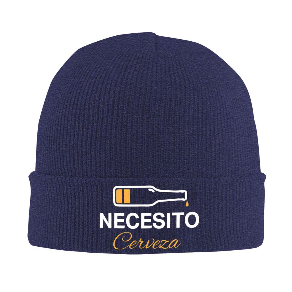 Necesito Cerveza  Knit Cuff Beanie Skull Hats For Women Men Funny Winter Warm Bonnet Hats