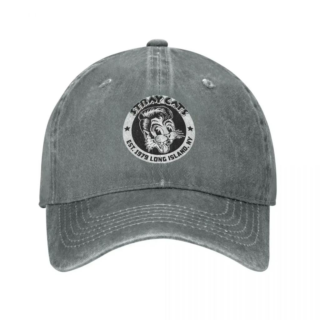 Berretti da Baseball Unisex Stile Stray Cats Cappelli Lavati Usurati Cappellino Vintage per Allenamenti all'Aperto Vestibilità Regolabile Cappellino Snapback