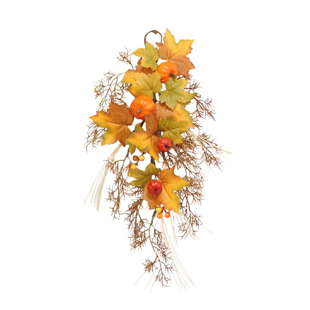 50cm Leaf Pumpkin Halloween Door Hanging Rattan Garden Wall Hanging Garland For Home Party Decoration