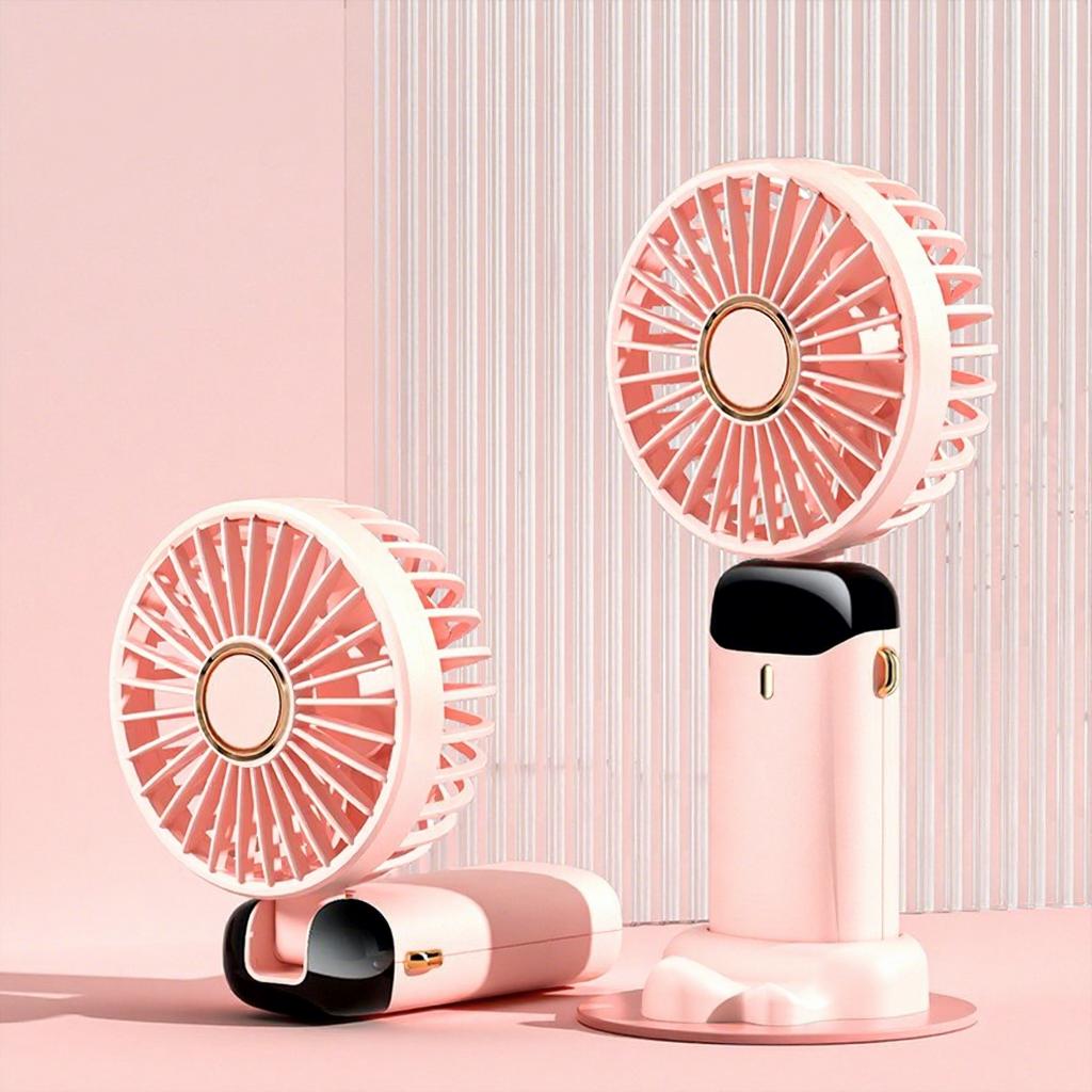 Portable Handheld Mini Fan with Power Display, Outdoor Handheld Fan with Mobile Phone Holder