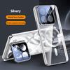 Transparent Electroplate Lens Holder Magsafe Case For Xiaomi 15 15Pro Fold Hinge Magnetic Wireless Charging Cover