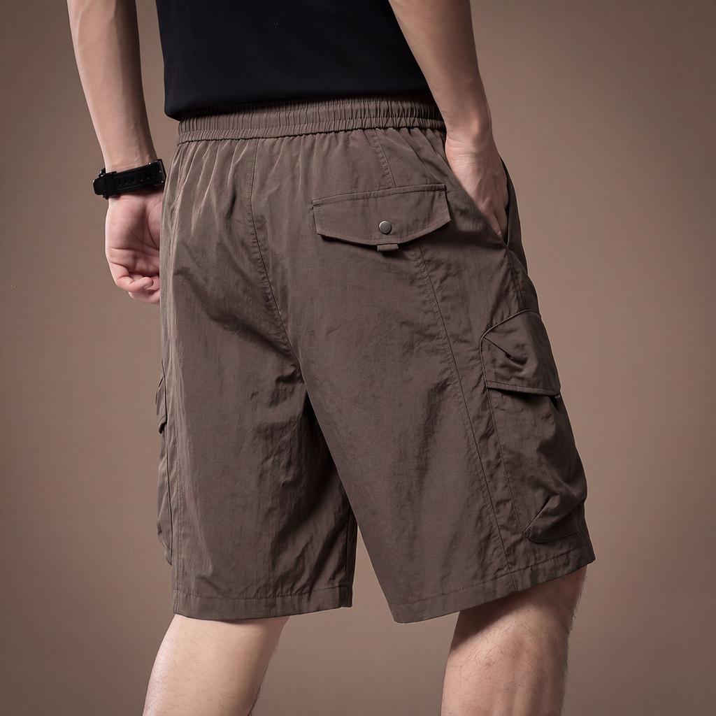 High-end American outdoor ice silk tooling shorts men's summer thin loose casual sports straight five-point pants