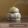 Zen Style Ceramic Gourd Incense Burner for Coil and Agarwood Incense, Home Tea Ceremony Burner