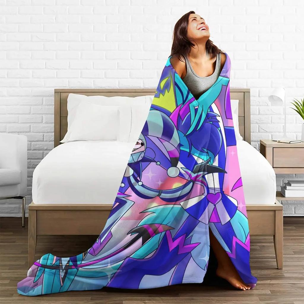 Fizzarolli Fizzarolli Blankets Helluva Boss Anime Flannel Funny Warm Throw Blankets for Home Restaurant All Season