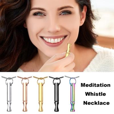 Mindful Breathing Necklace Titanium Steel Anxiety Reduction Necklace Stress And Panic Relief Necklace Length Meditation Inner Peace Necklace