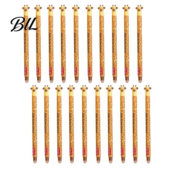 Soft Rubber Grip Pen 20Pcs Cartoon Animal Erasable Gel Pens for Kids 0.7mm Cute Cap Design Smooth Writing Stationery Easy Erase Fun School Supplies