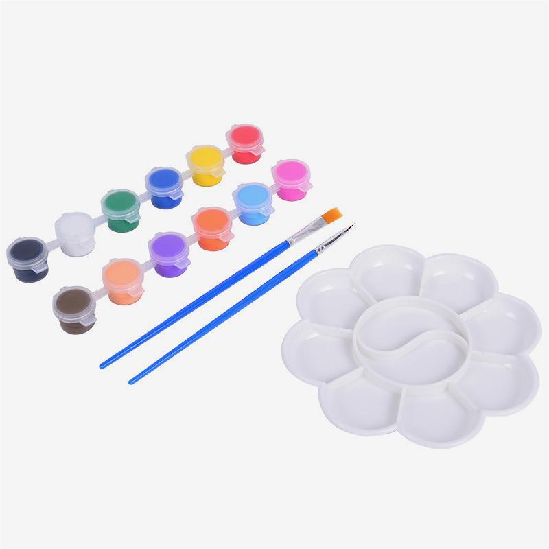 DIY Graffiti Acrylic Paint Set for Kids - Six-Compartment Box for Kindergarten Art Projects