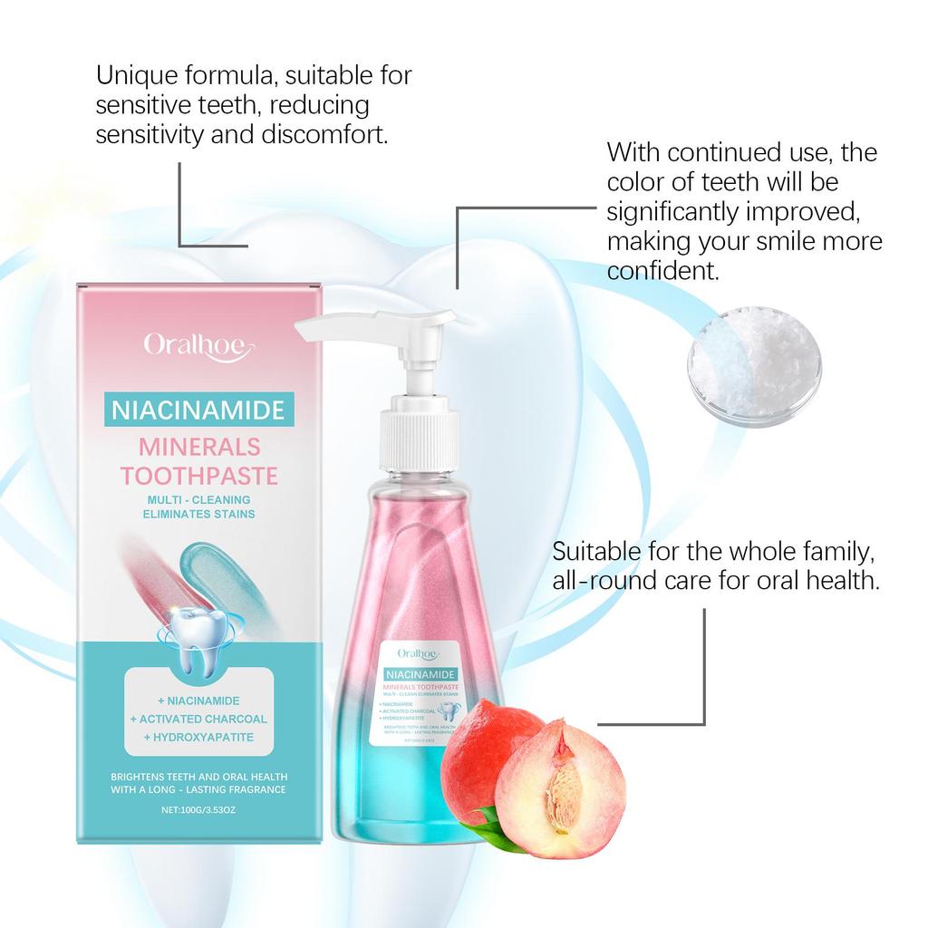 Oralhoe Ниацинамидная зубная паста Нежная Свежая Чистота Зубной камень Налет Запах Уход за зубами Зубная паста