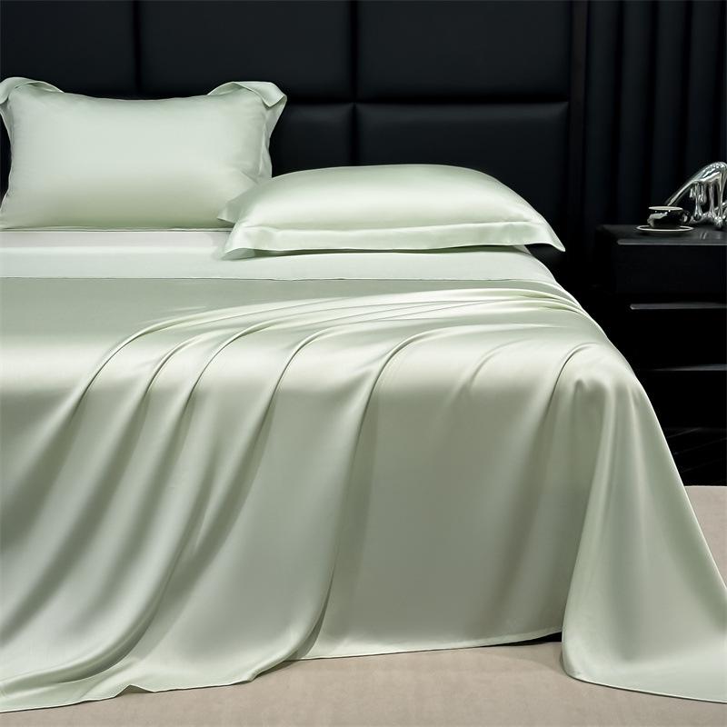 Solid Color Ice Silk Bed Sheet Set - Summer Cooling, Double/Single, Three-Piece, 2025 Edition