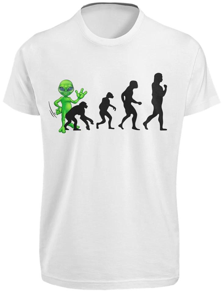 Funny History of Human Evolution T-SHIRT Ancient Alien History Joke NEW GIFT TEE M