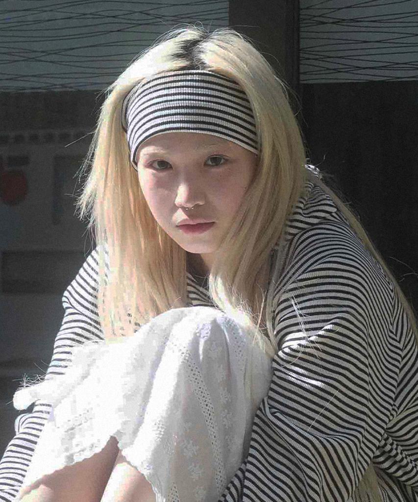 Kookeesee Striped Waffle Headband (Black/Ivory)