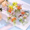 10Pcs Miniature Dollhouse Plant Flowers, 1:12 Tiny Small Glow In The Dark Glass Vase Flowers Plant House Decor, Faux Flower Model Dollhouse Decoration
