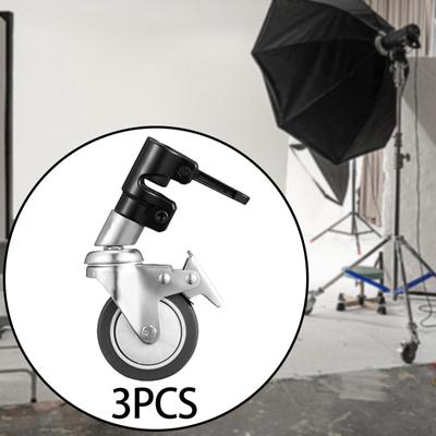 3 Pieces Swivel Caster Wheels C Shaped Stand for 25mm Hole Diameter Practical Convenient