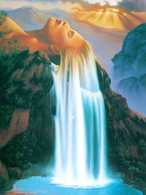 5D Full Drill Diamond Painting Waterfall Nutural Landscape Embroidery Cross Stitch Decoration for Home