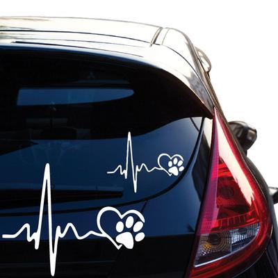 Autocolant ECG Love Dog amprenta