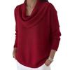 2025 Foreign Trade Women's Clothing Independent Station Express Autumn and Winter New Solid Color Long Sleeve Top Sweater