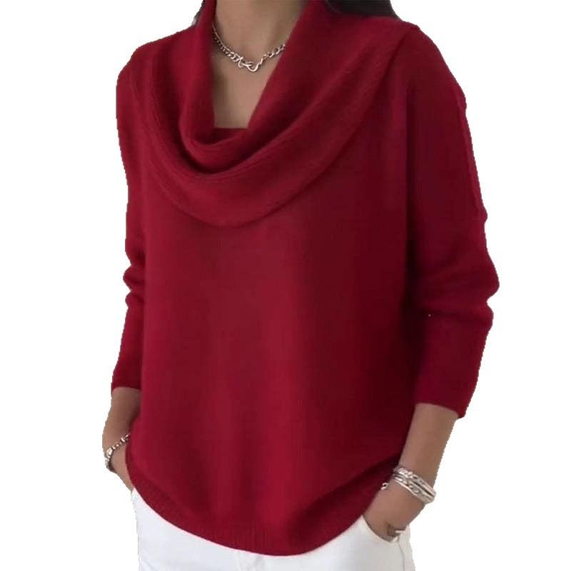 2025 Foreign Trade Women's Clothing Independent Station Express Autumn and Winter New Solid Color Long Sleeve Top Sweater
