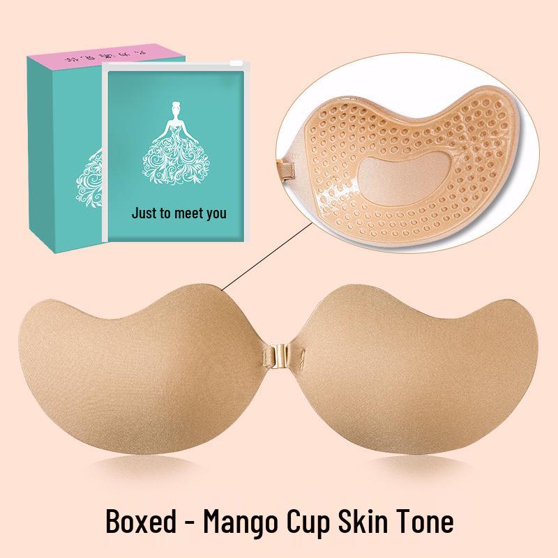 Mangoförmige selbstklebende Push-Up-BH-Einlagen: Atmungsaktive, unsichtbare Nippelabdeckungen für große Brüste - Anti-Hänge-Unterstützung für Hochzeitskleider