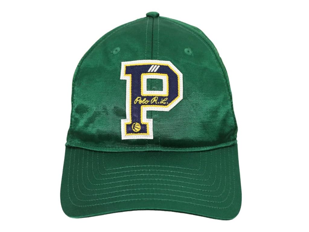 (Polo Ralph Lauren) Men's and Women's Vintage P Logo Satin Baseball Cap 01080159-GREEN [Used]