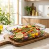 Heat-Resistant Glass Baking Dish with Handles Transparent Rectangular Cake Pan for Oven Microwave Fridge Multi-Purpose Casserole for Lasagna Fish