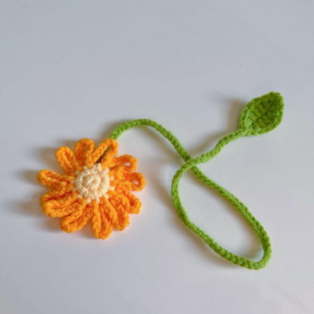 

1 шт. Закладка Подсолнух Цветочные Закладки для Женщин Уникальная Закладка Ручной Вязки Идеальный Подарок для Любителей Книг жёлтый