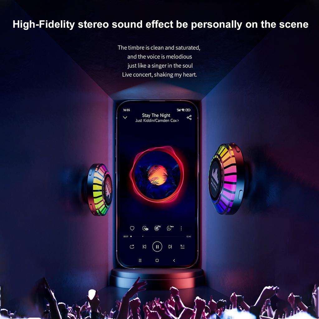 Bone Conduction Speaker Portable Small BT Speaker with Colorful LED Lights Wireless HIFI Stereo