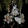 2pcs Clear Crystal Christmas Tree Pendants Christmas Tree Hanging Ornaments  Navidad Gift