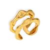 18K Gold-Plated Openwork Geometric Ring: European & American Style, Adjustable Copper Index Finger Accessory