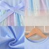 Girls Star Tulle DressRainbow Dinosaur PrintCute Princess Party Dress with Bow, Short Sleeve Summer Dress for Little Girls