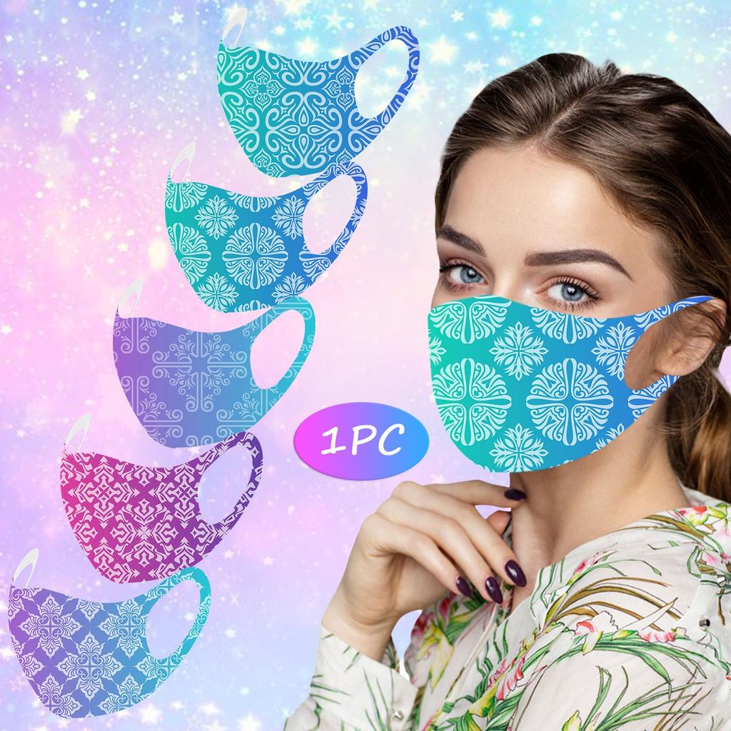 Buy [MMS] 1PC Adult Printed Ice Silk Mask To Protect Against Dusts And