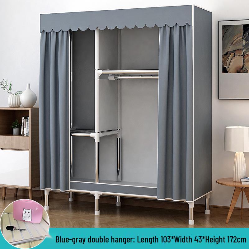 Compact All-Steel Frame Cloth Wardrobe: Durable Storage Solution for Bedrooms and Apartments
