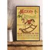 Vintage Christmas Metal Wall Decoration, Holiday Sticker Sign