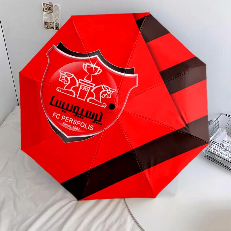 Persepolis FC Pattern, Automatic Folding Umbrella, Portable and Foldable Design, 8 Ribs, a Christmas or Birthday Gift.