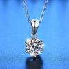 1 Carat Moissanite Necklace: Women's Six-Claw Pendant with Clavicle Chain