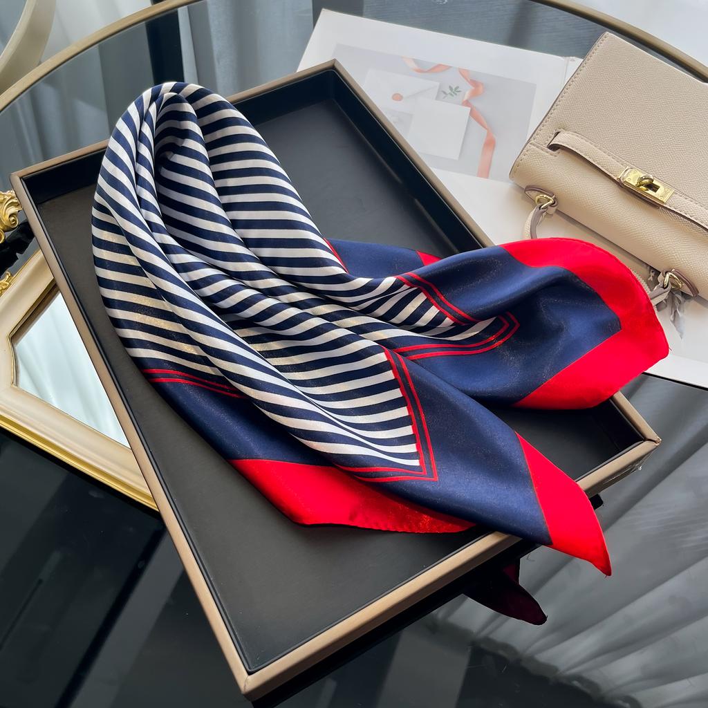 Beach Sunscreen Kerchief Luxury Design Square Scarves Women Popular 60X60CM Silk Hijab