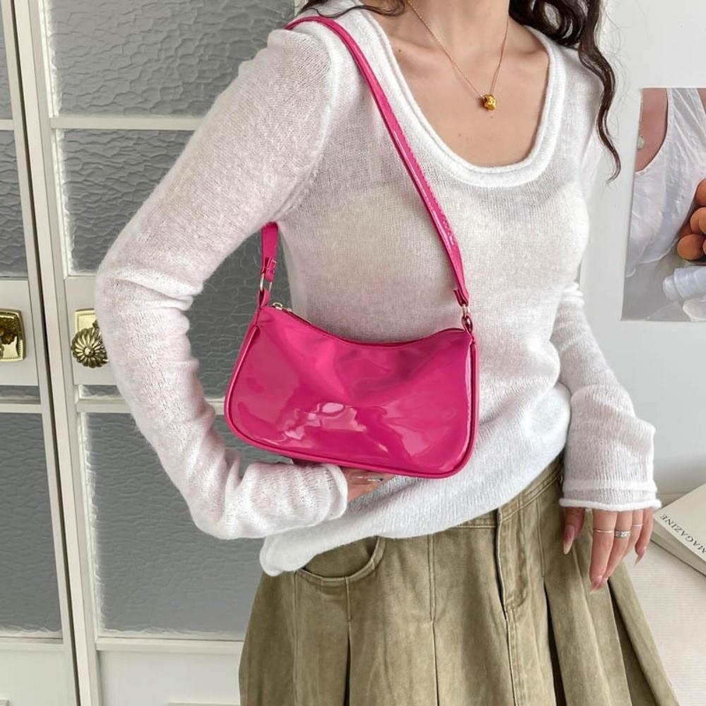 Korean Style Crossbody Bag PU Leather Underarm Purse Casual Women Shoulder Bag Daily