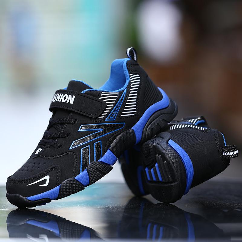 Boys shoes autumn new children's waterproof leather sneakers medium older boys boys non-slip running shoes factory