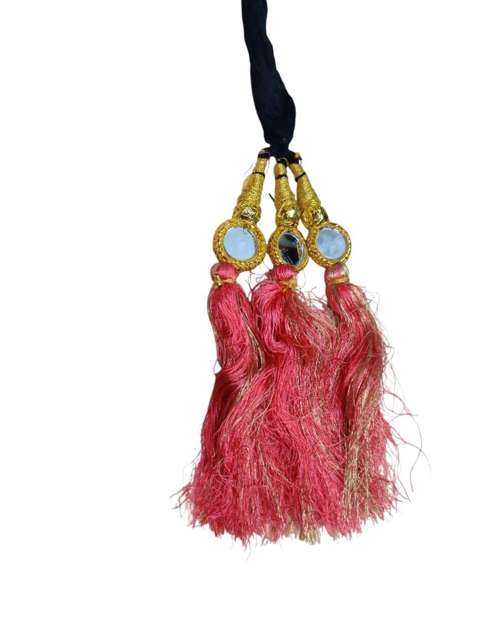 @ Hair Tasseled Choti Paranda Red Color Mirror Design For Women 35Gm Zr-6062-60%Off