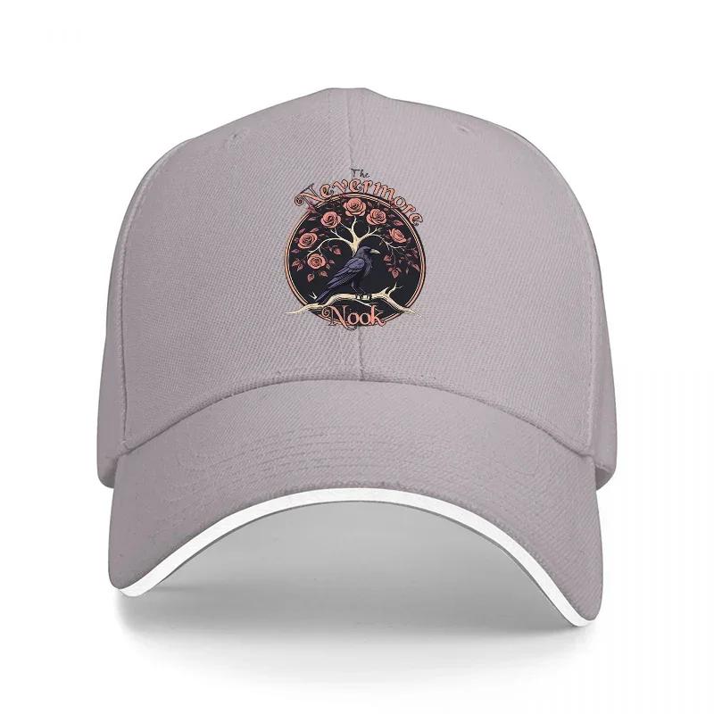 Nevermore Black Crow Tree Embroidered Baseball Cap Gothic Style Hat for Unisex and Women