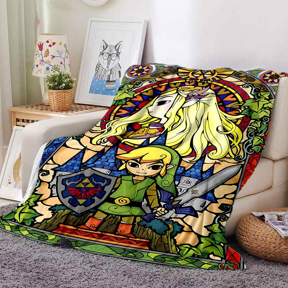 1pc Links Epic Adventure Hyrule Flannel Blanket for Super Soft Cute Comfort Blanket for Travel Bedding Couch Sofa Blanket Y82550