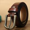 Belt Men's Pure Copper Pin Buckle Genuine Leather Retro Trendy Versatile Youth Casual Pants Belt
