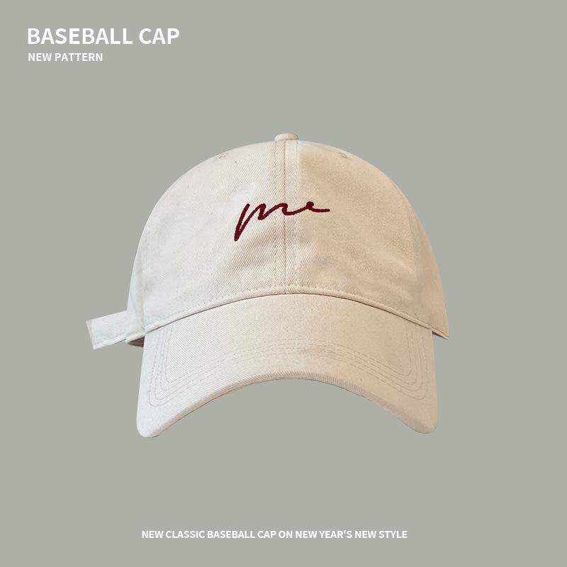 Big head cap Men's tide embroidery letters Wide brim shows face Small sunshade Baseball cap Versatile outdoor sports cap