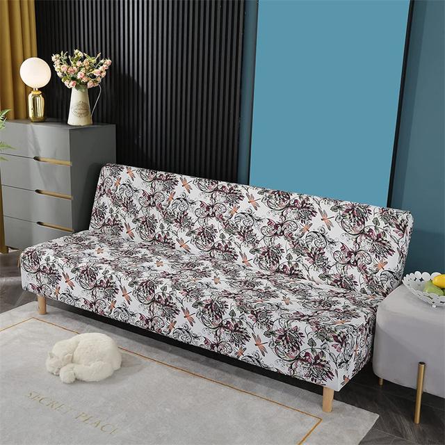 Bohemia Sofa Bed Cover Elastic Spandex Sofa Covers Without Armrest Couch Slipcovers Non Slip Armless Sofa Bed Protector Case
