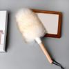 Lambswool Feather Duster with Wooden Handle Hanging Rope Washable Reusable Small Hand Duster for Cleaning Wall Plant Desk