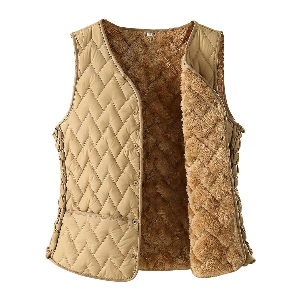 Women's Winter Fashion Casual Sleeveless Vest Outerwear Warm Cotton-Padded Lightweight Coat