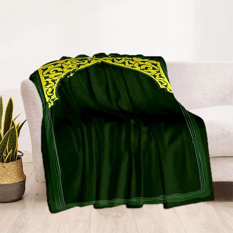 Müslüman Namaz HD Yumuşak Peluş Yatak Atma Karikatür Piknik Ince Battaniye Modern Flanel Battaniye Kapak Gedruckt Bettdecke Geschenk