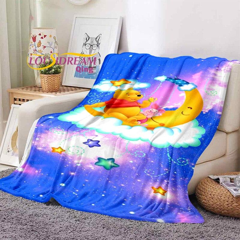 Winnie the Pooh Printed Blanket Flannel Blanket Bed Throw Soft Cartoon Printed Bedspread Bedspread Sofa Blanket