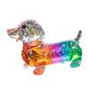 Colorful Glass Dog Ornaments Rainbow Gradient Puppy Figurines Decorative Dog Sculpture Gift for Holidays Birthdays